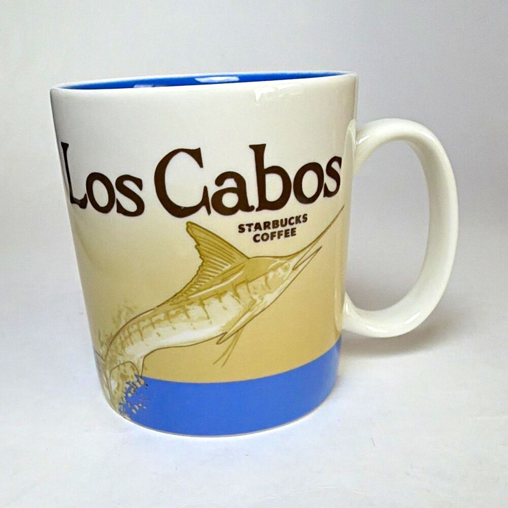 Starbucks Collector Series Los Cabos Coffee Mug Blue/White/Beige 16 fl oz 2011